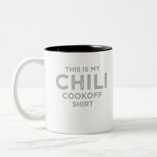 chili cookoff shirt Two-Tone coffee mug