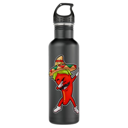 Chili Dabbing Pepper Mexican Hot Jalapeno Dab Gif Stainless Steel Water Bottle