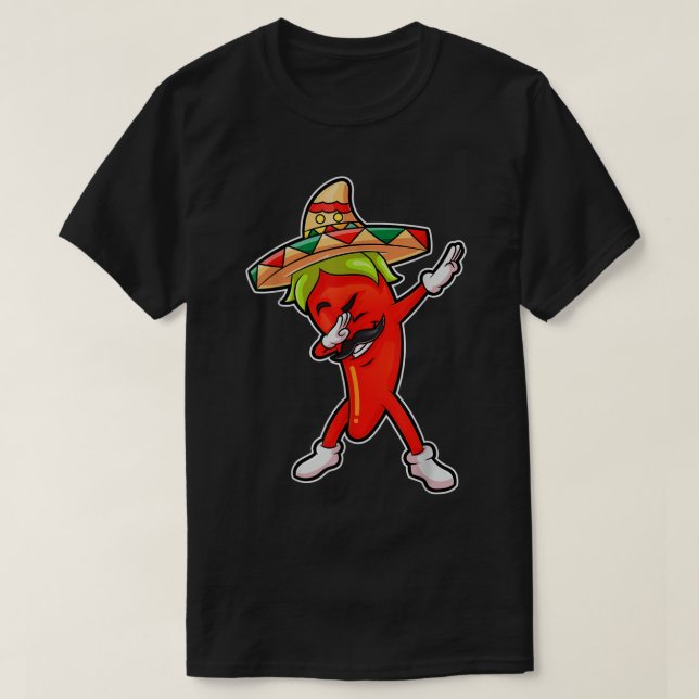 Chili Dabbing T Shirt Pepper Mexican Hot Jalapeno  (Design Front)