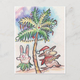 Chili Dog plays the ukulele at Christmas Holiday Postcard