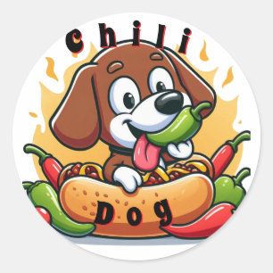 Chili Dog worlds best! Classic Round Sticker