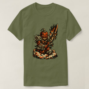 Chili Fire Demon Halloween — Dark Warrior Retro T-Shirt