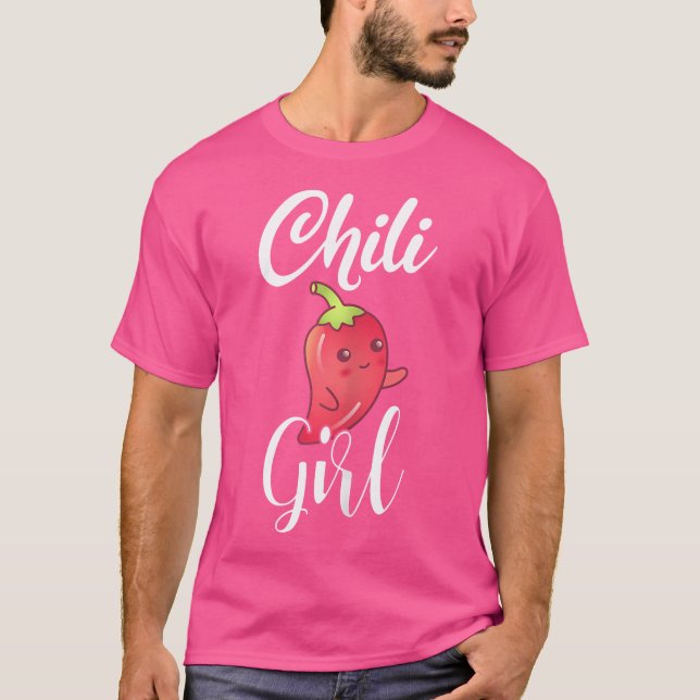 Chili Girl Funny Chilis Peppers Spicy Food Chili L T-Shirt (Front)