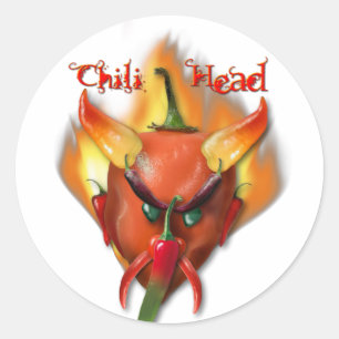 Chili Head Devil Classic Round Sticker
