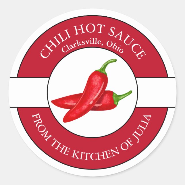 Chili Hot Sauce Label  (Front)