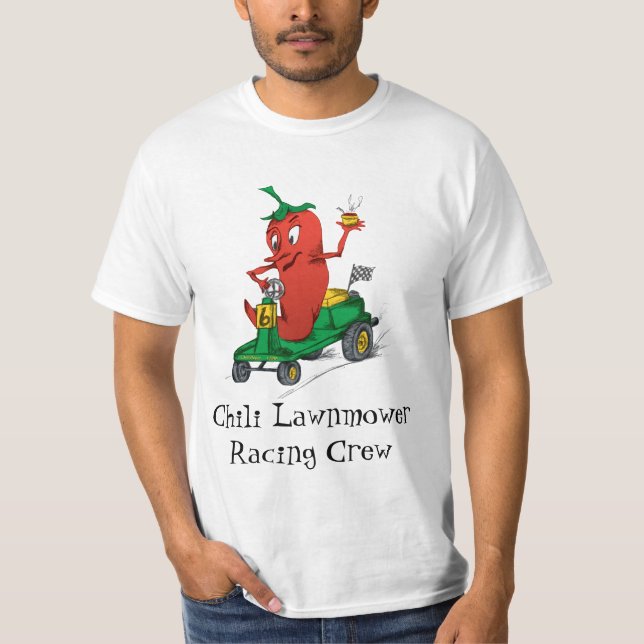 Chili Lawnmower - Green and Yellow Mower T-Shirt (Front)