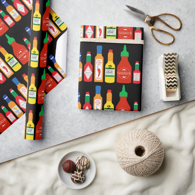 Chili Lover Chilli Peppers Patterned Birthday Wrapping Paper (Crafts)
