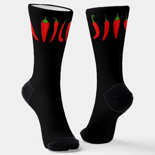 Chili Lover Spicy Red Chillies Socks (Angled)