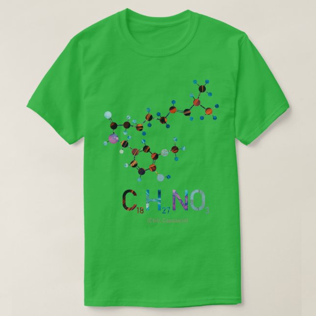 Chili Molecule Capsaicin Chemistry T-Shirt (Design Front)