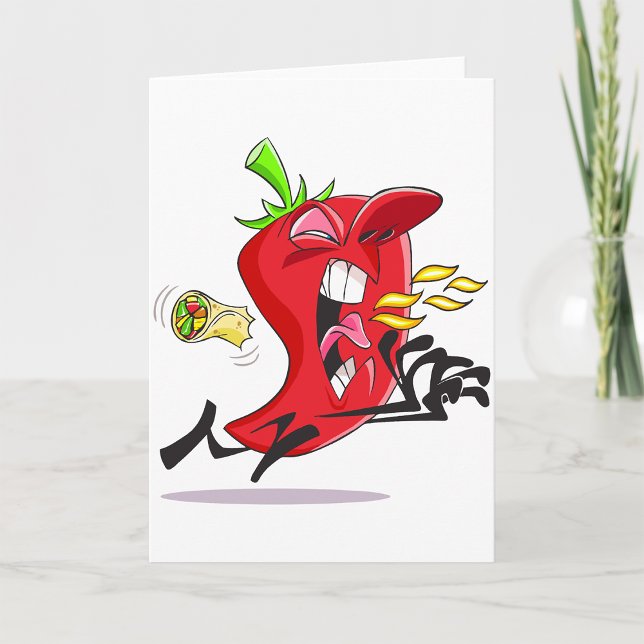 Chili Pepper Breathing Fire Greeting Cards (Creator Uploaded)