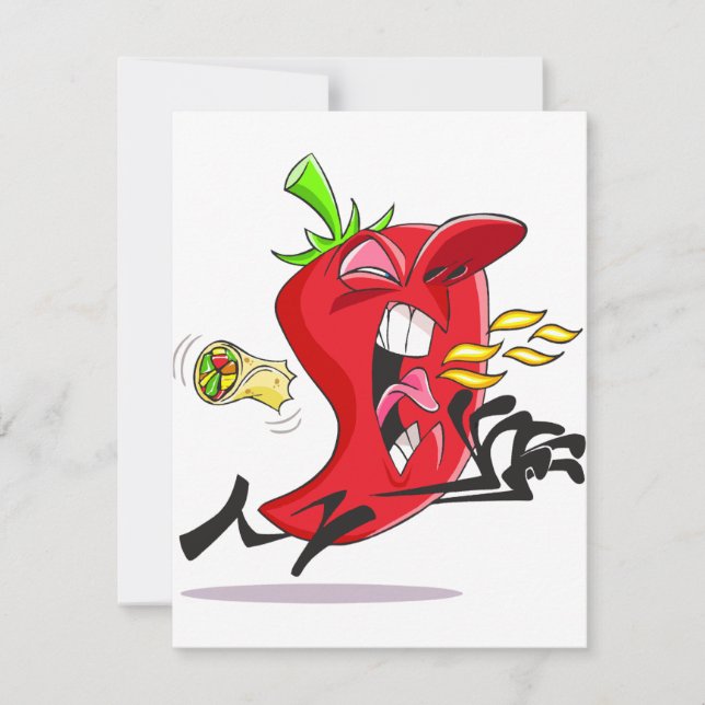 Chili Pepper Breathing Fire Invitations (Front)