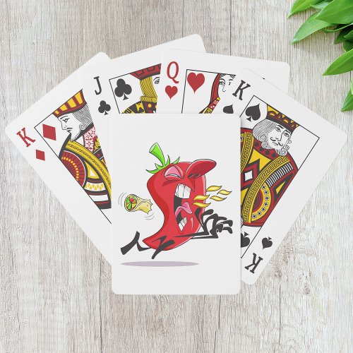 Chili Pepper Breathing Fire Playing Cards