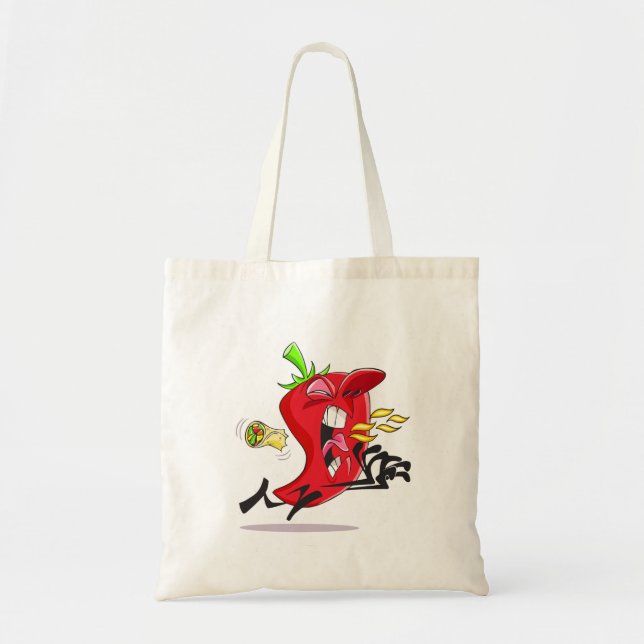 Chili Pepper Breathing Fire Tote Bag (Front)