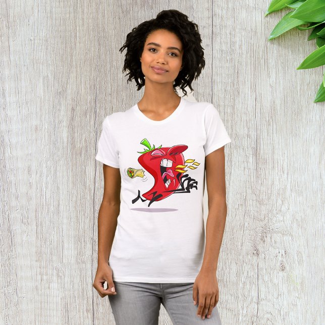 Chili Pepper Breathing Fire Womens T-Shirt (Creator Uploaded)