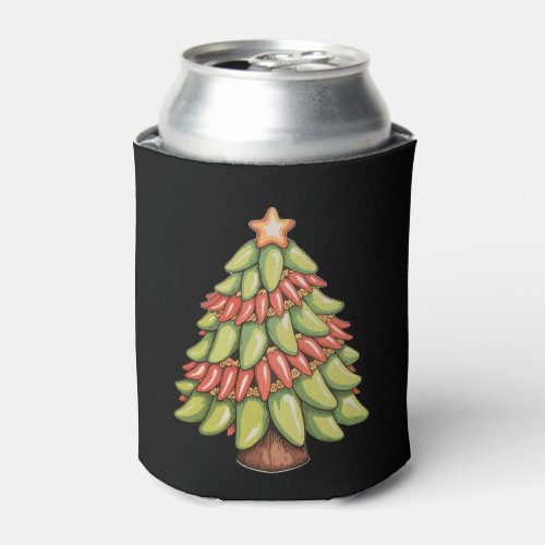 Chili Pepper Christmas Tree Hot Spicy Sauce Xmas Can Cooler
