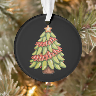 Chili Pepper Christmas Tree Hot Spicy Sauce Xmas Ornament