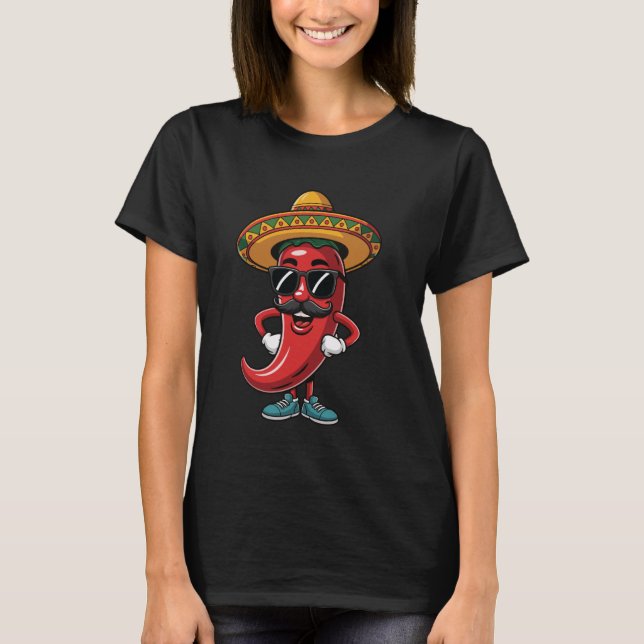 Chili Pepper Cinco De Mayo Spicy T-Shirt (Front)