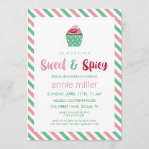 Chili Pepper Cupcake Sweet & Spicy Bridal Shower Invitation