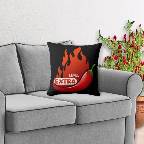 Chili Pepper Extra Hot Throw Pillow