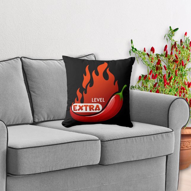 Chili Pepper Extra Hot Throw Pillow (Creator Uploaded)