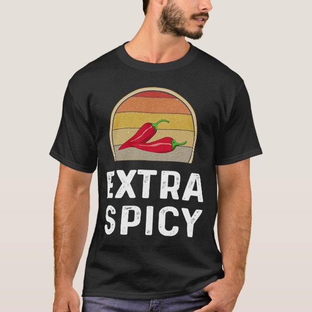 Chili Pepper Extra Spicy  Cook Off  Retro T-Shirt (Front)