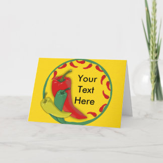 Chili Pepper Group Circle Frame Card