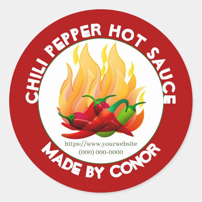 Chili Pepper Hot Sauce 2 Classic Round Sticker | Zazzle.com