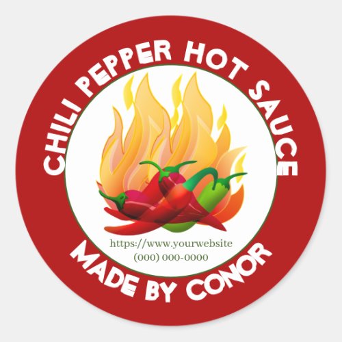 Chili Pepper Hot Sauce 3 2 Classic Round Sticker