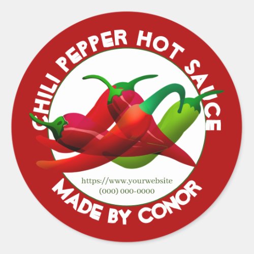 Chili Pepper Hot Sauce Circle  Classic Round Sticker