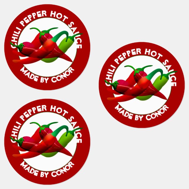 Chili Pepper Hot Sauce  Labels (Group)