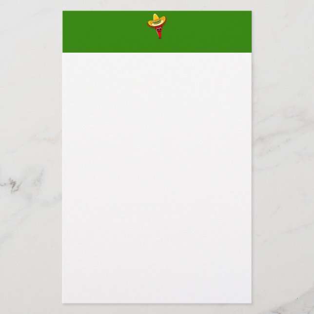 Chili Pepper in a Sombrero Stationery (Front)