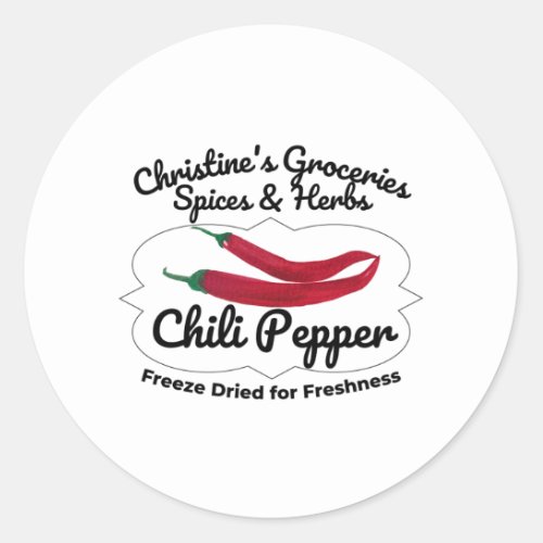 Chili Pepper jar Classic Round Sticker