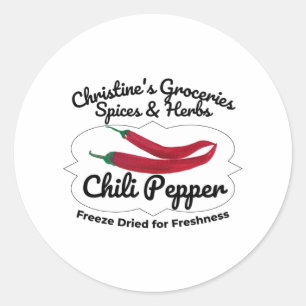 Chili Pepper jar. Classic Round Sticker