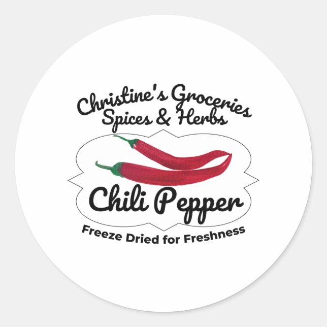 Chili Pepper jar. Classic Round Sticker (Front)