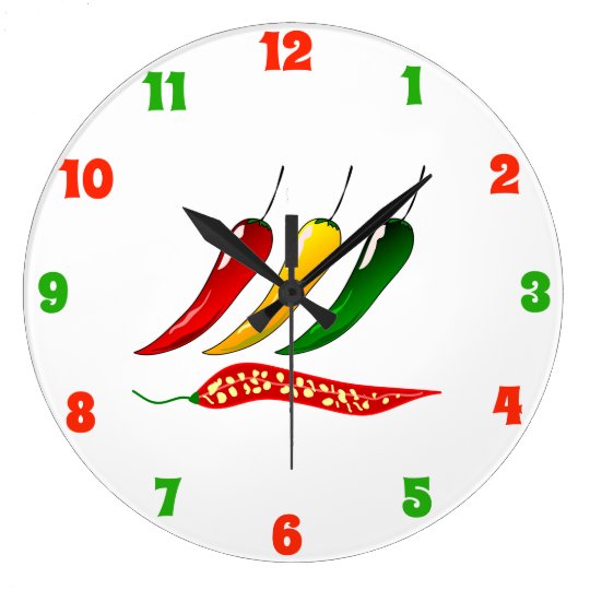 Chili Pepper Kitchen Clock