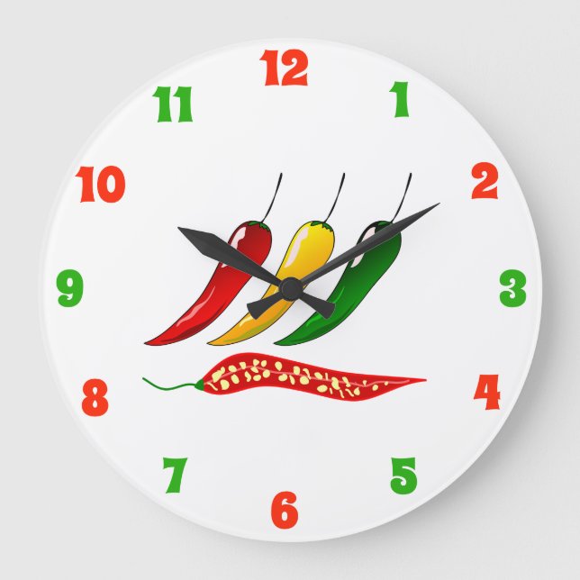 Chili Pepper Kitchen Clock (Front)