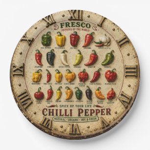 Chili Pepper Kitchen Rustic Farmhouse Chef Gift Paper Plates