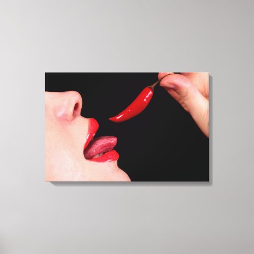 Chili pepper lips canvas print