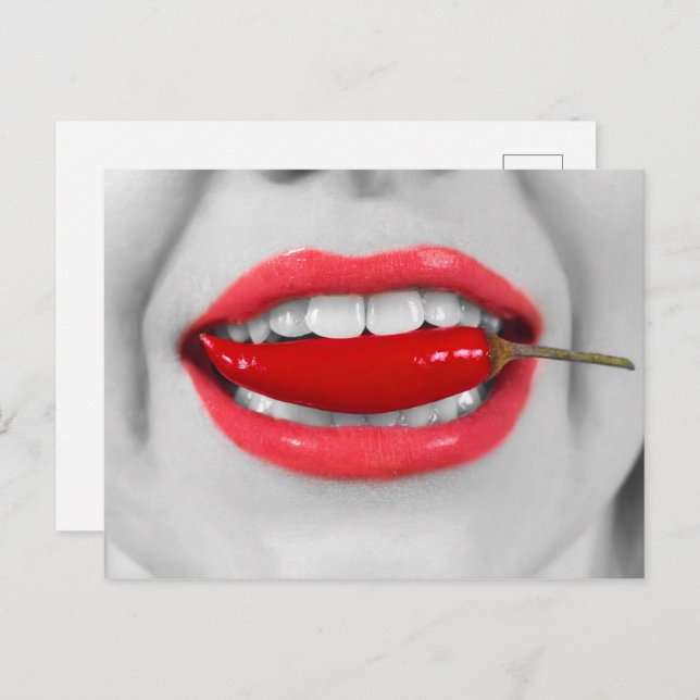 Chili pepper lips postcard (Front/Back)