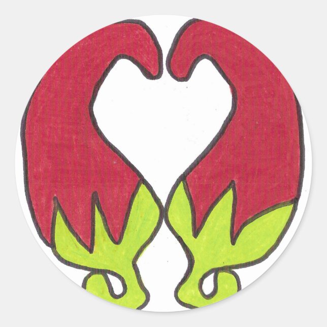 Chili Pepper Love Classic Round Sticker (Front)