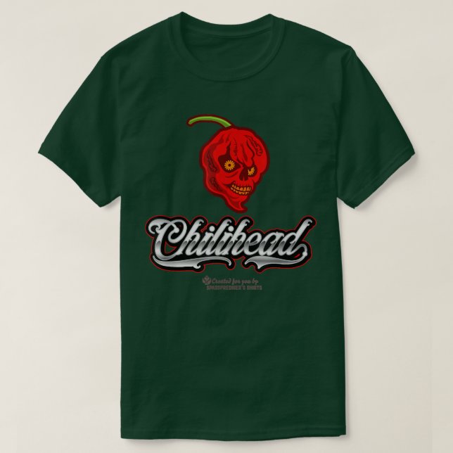 Chili Pepper Merch Design Chilihead Grinning Chili T-Shirt (Design Front)
