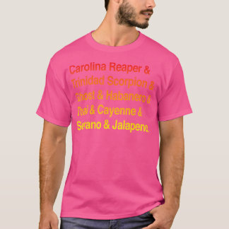 Chili Pepper Names Hot List Types T-Shirt
