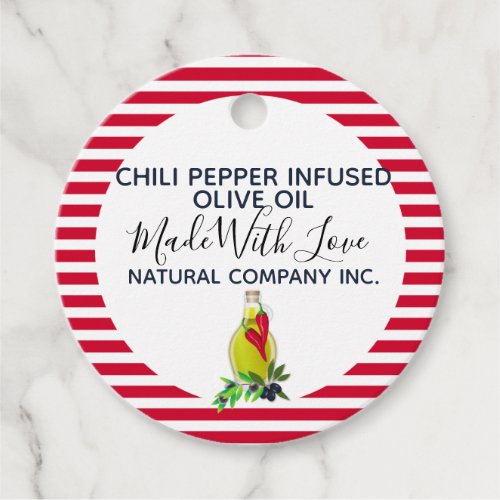 Chili Pepper Olive oil homemade products label