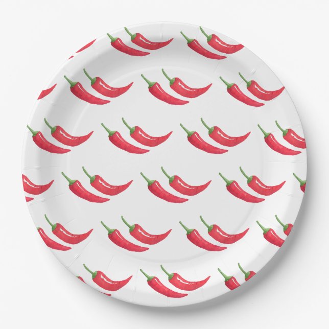Chili Pepper Paper Plates (Front)