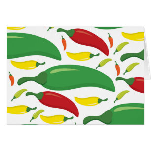 Chili pepper pattern cards