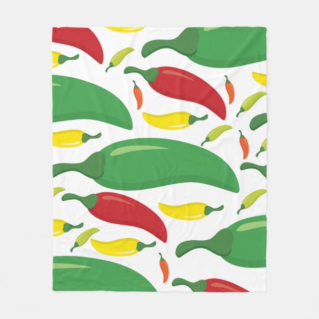 Chili pepper pattern fleece blanket (Front)