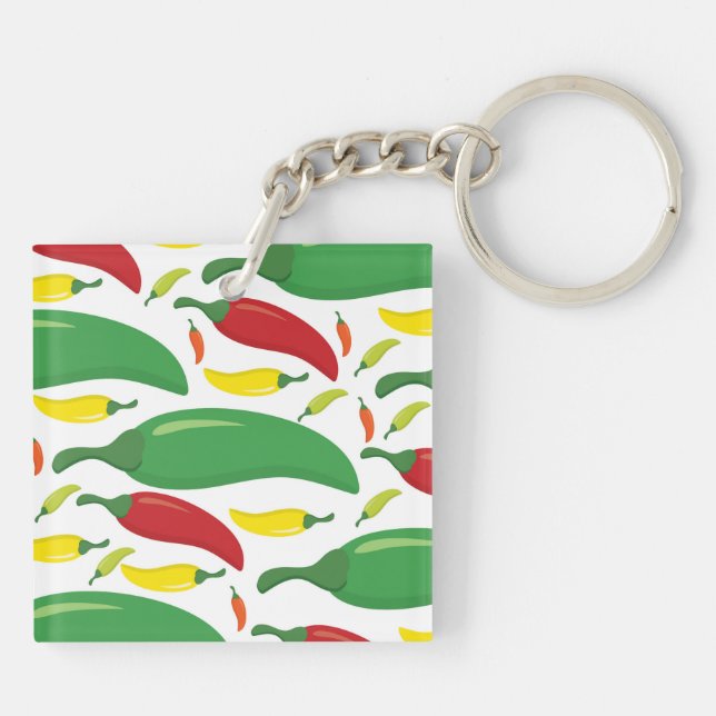 Chili pepper pattern keychain (Back)