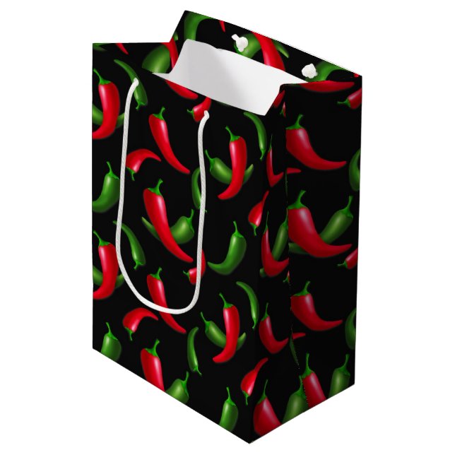 Chili pepper pattern medium gift bag (Front Angled)