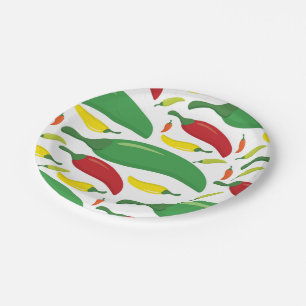 Chili pepper pattern paper plates