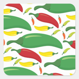 Chili pepper pattern square sticker